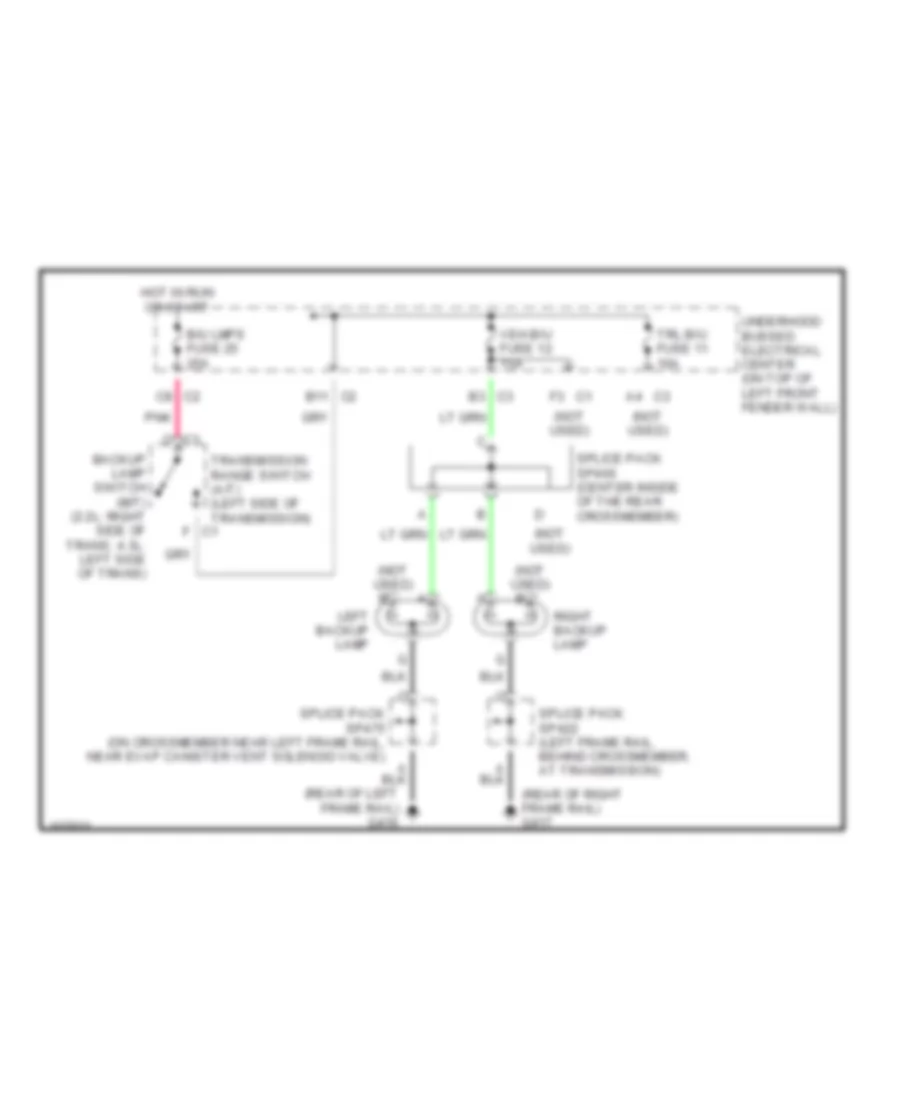 Back up Lamps Wiring Diagram for Isuzu Hombre S 1999