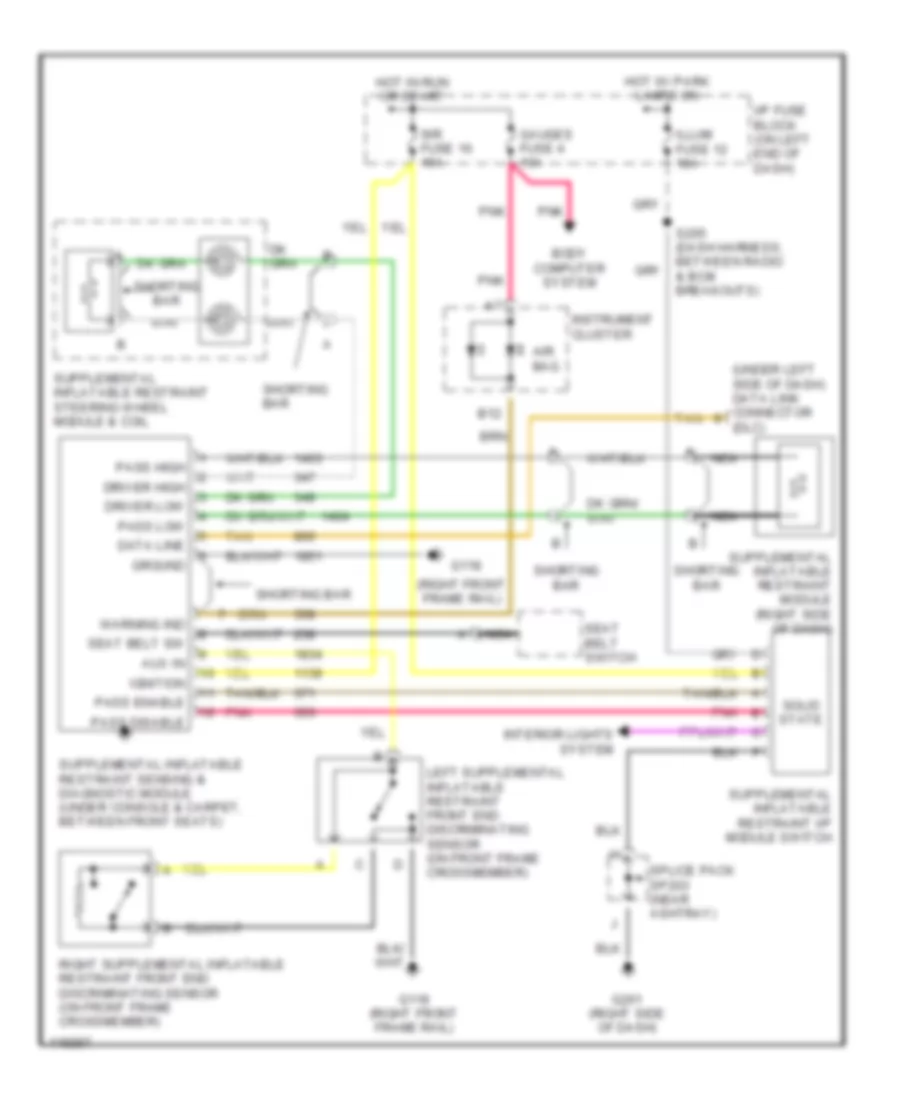 Supplemental Restraint Wiring Diagram for Isuzu Hombre S 1999