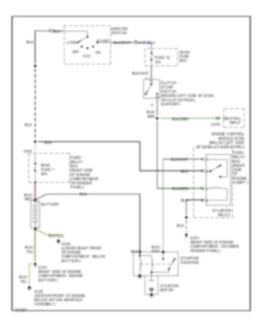 3.1L, Starting Wiring Diagram, MT for Isuzu Pickup 1 Ton 1991