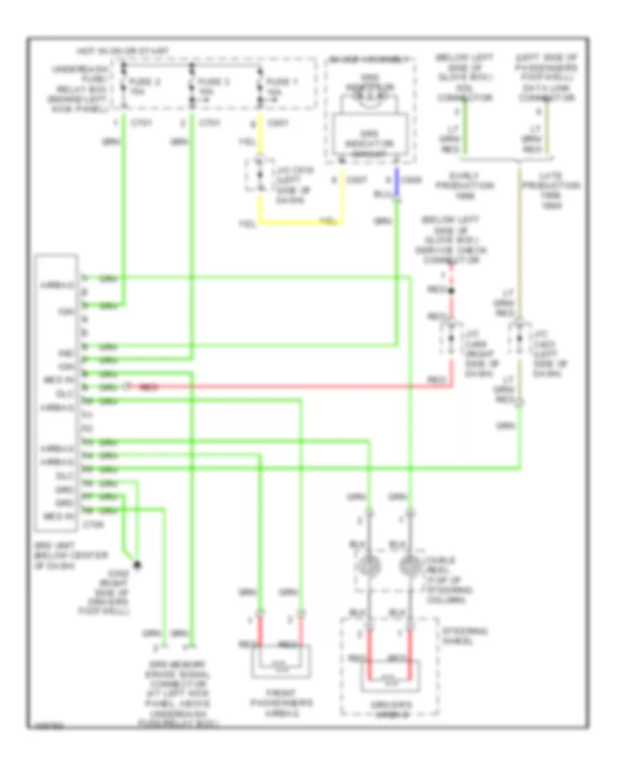 Supplemental Restraint Wiring Diagram for Isuzu Oasis 1999