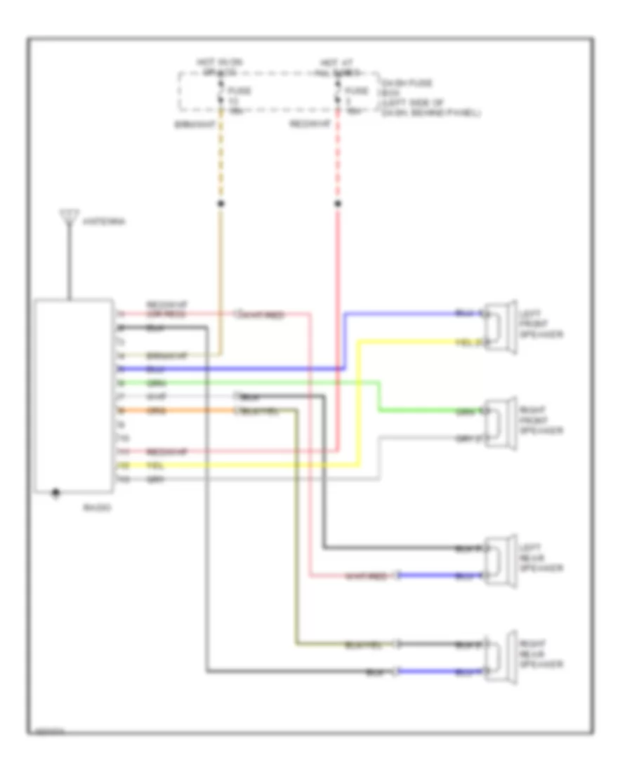 4 Speaker System Wiring Diagram 1 of 2 for Isuzu Pickup LS 1991