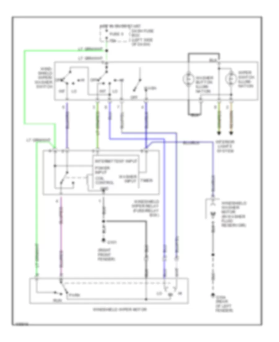 2 3L Intermittent Wiper Washer Wiring Diagram for Isuzu Pickup LS 1991