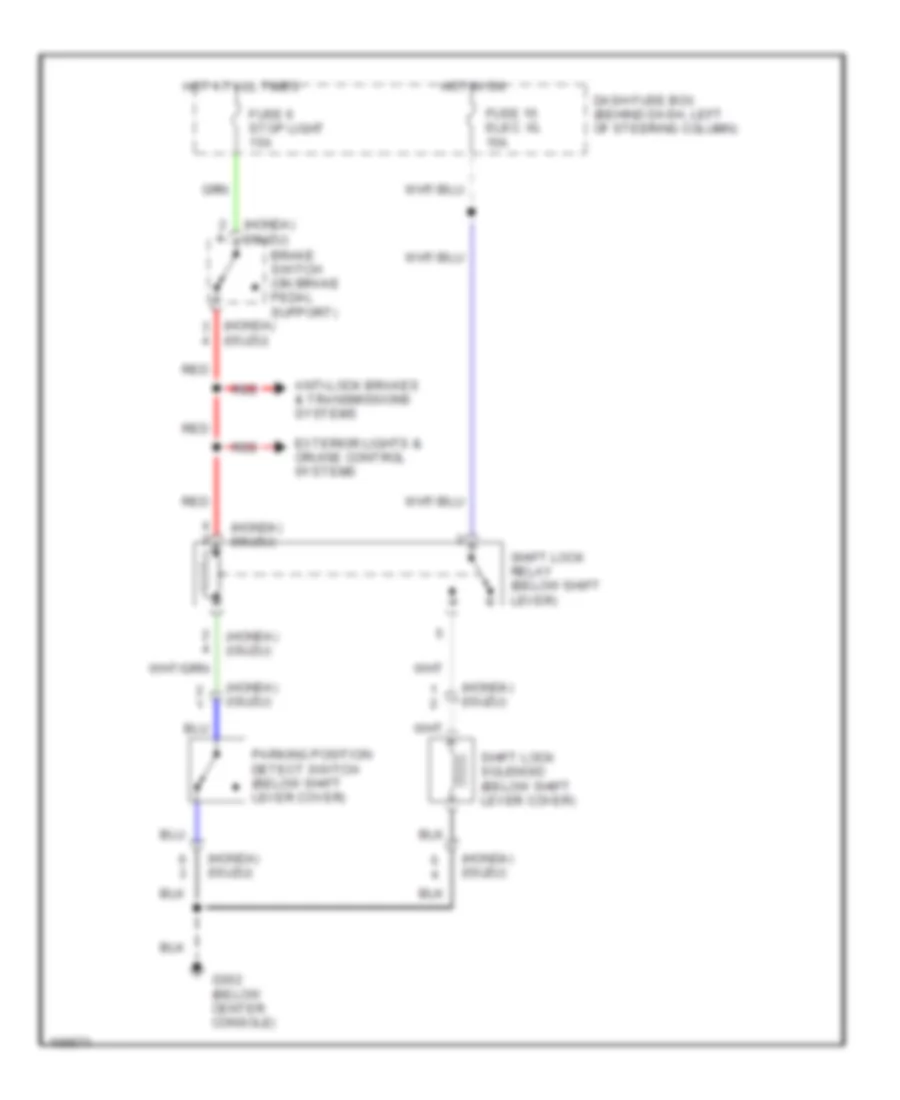 Shift Interlock Wiring Diagram for Isuzu Rodeo LSE 1999