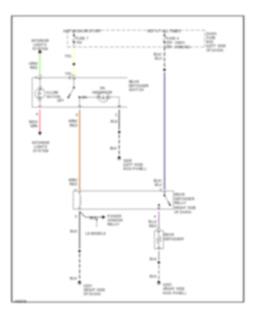 Defogger Wiring Diagram for Isuzu Rodeo LS 1991