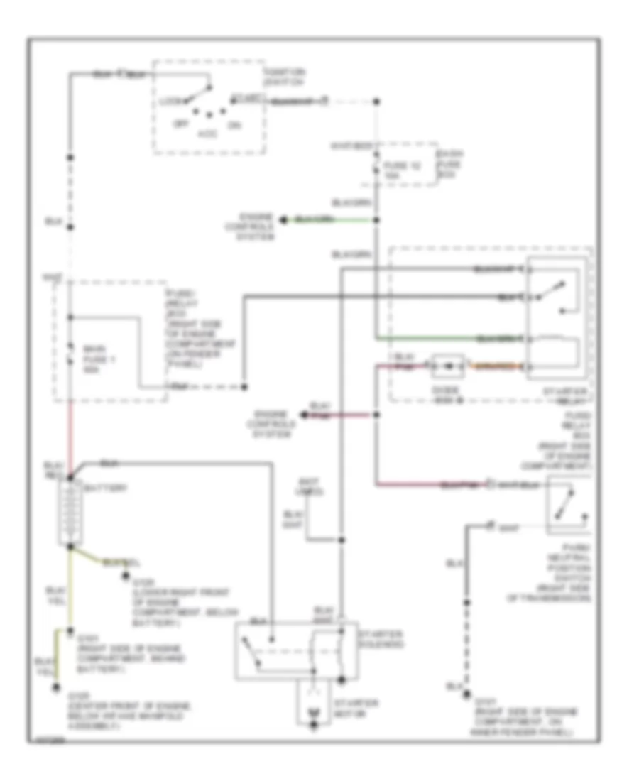 2.6L, Starting Wiring Diagram, AT for Isuzu Rodeo S 1991