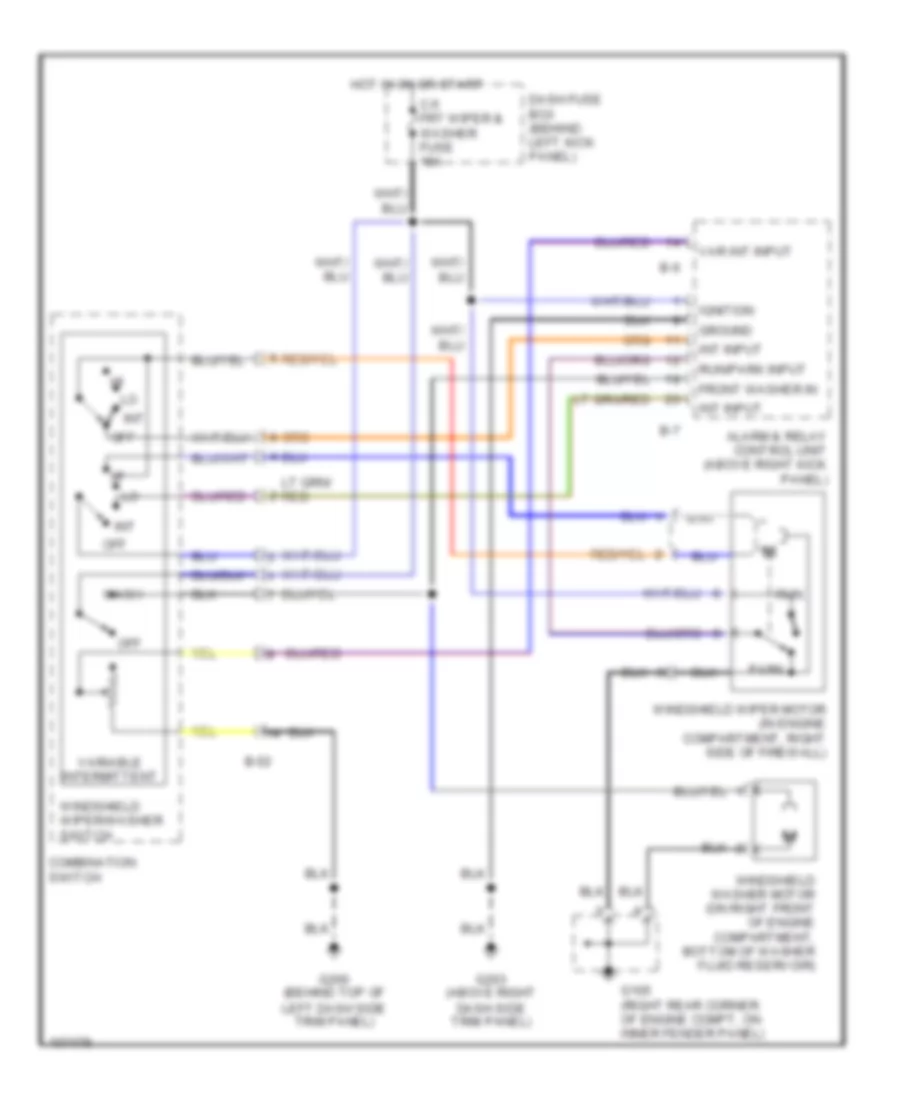 Электросхема передних стеклоочистителей дворников и омывателя лобового стекла, Роскошь и Производительность для Isuzu Trooper S 1999