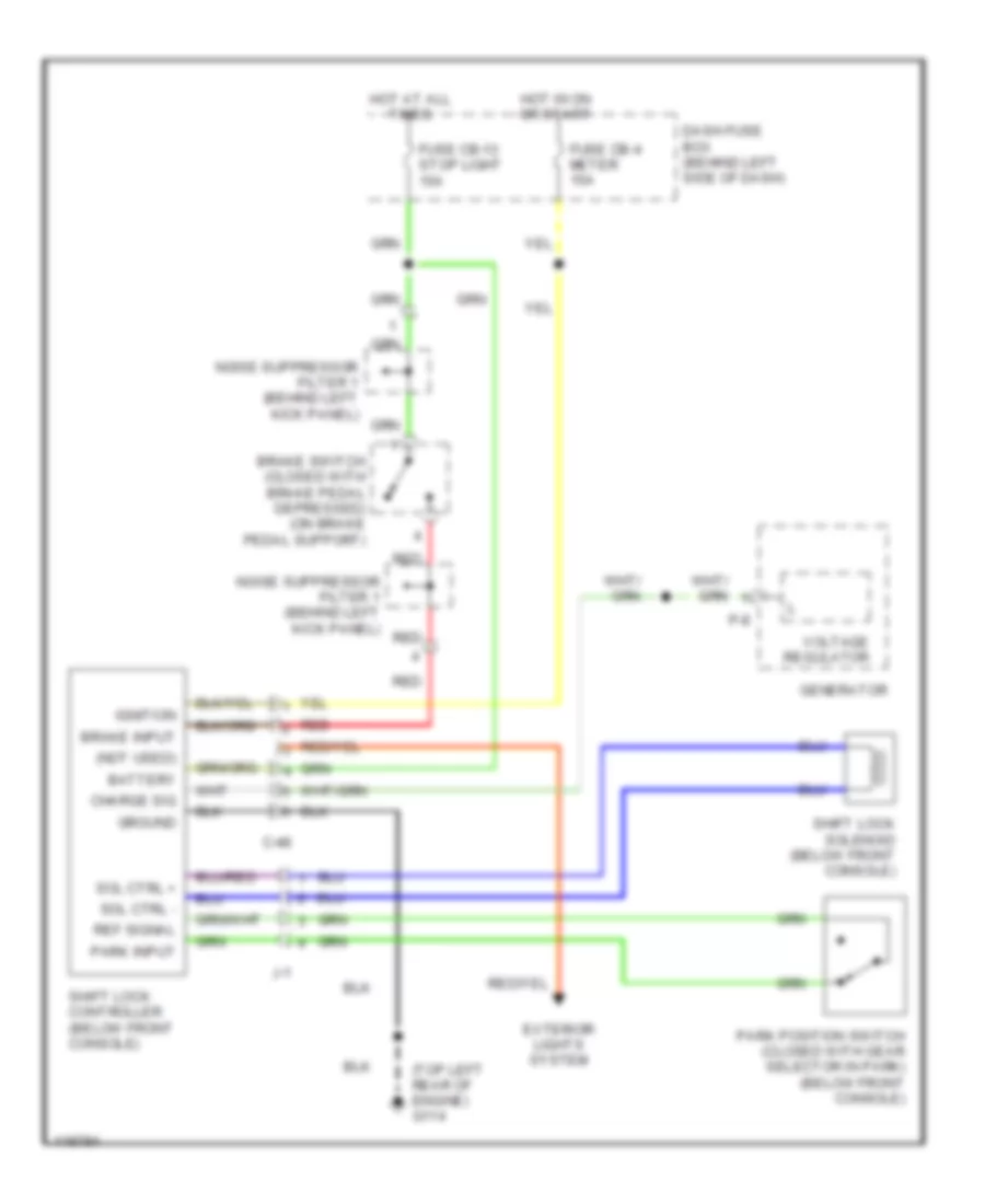 Shift Interlock Wiring Diagram for Isuzu VehiCROSS 1999