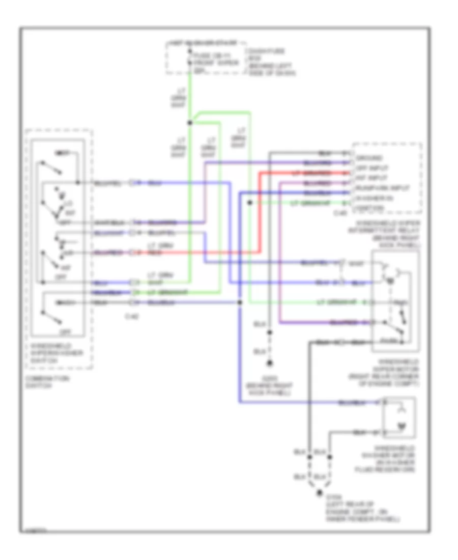 WiperWasher Wiring Diagram for Isuzu VehiCROSS 1999