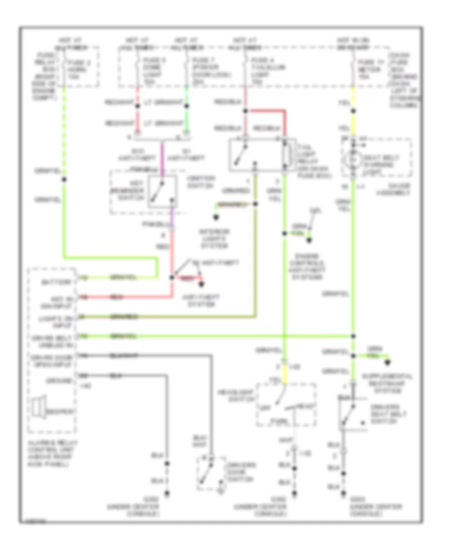 Warning System Wiring Diagrams for Isuzu Rodeo LSE 2000