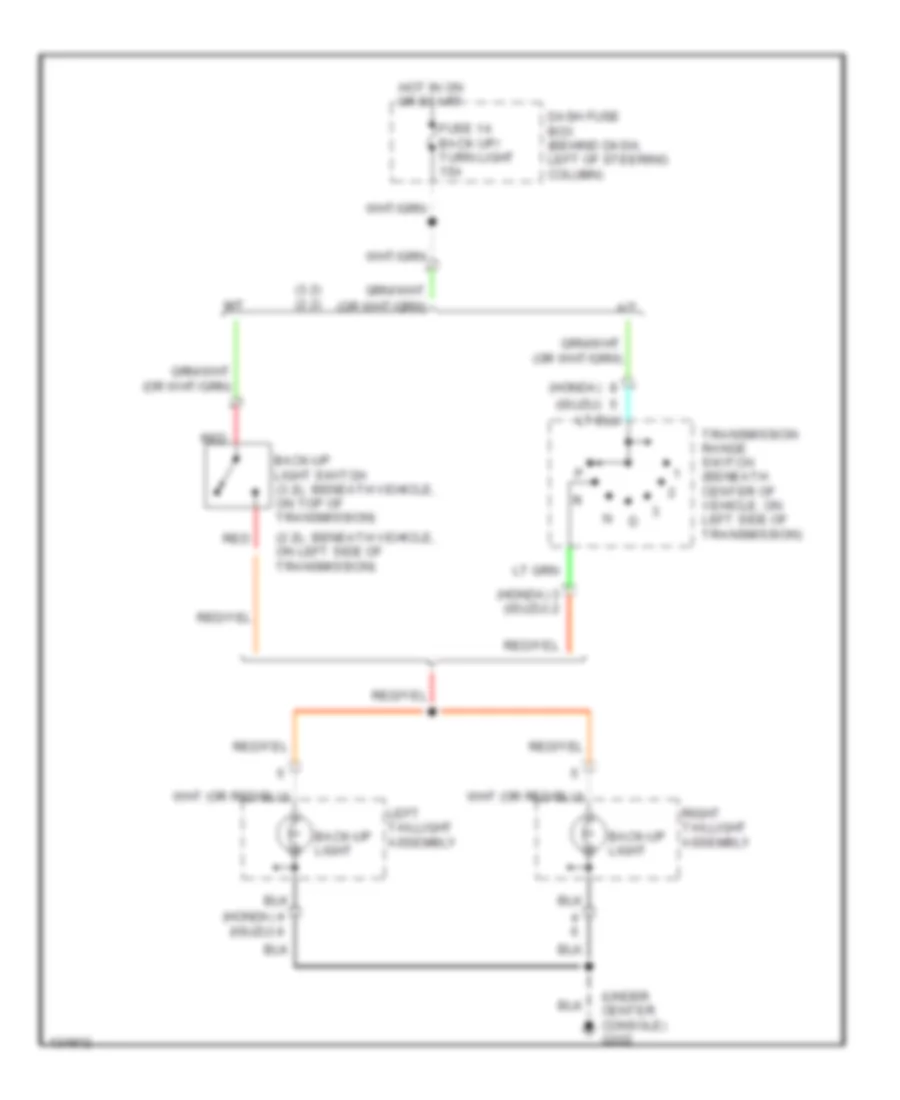 Back up Lamps Wiring Diagram for Isuzu Rodeo S 2000