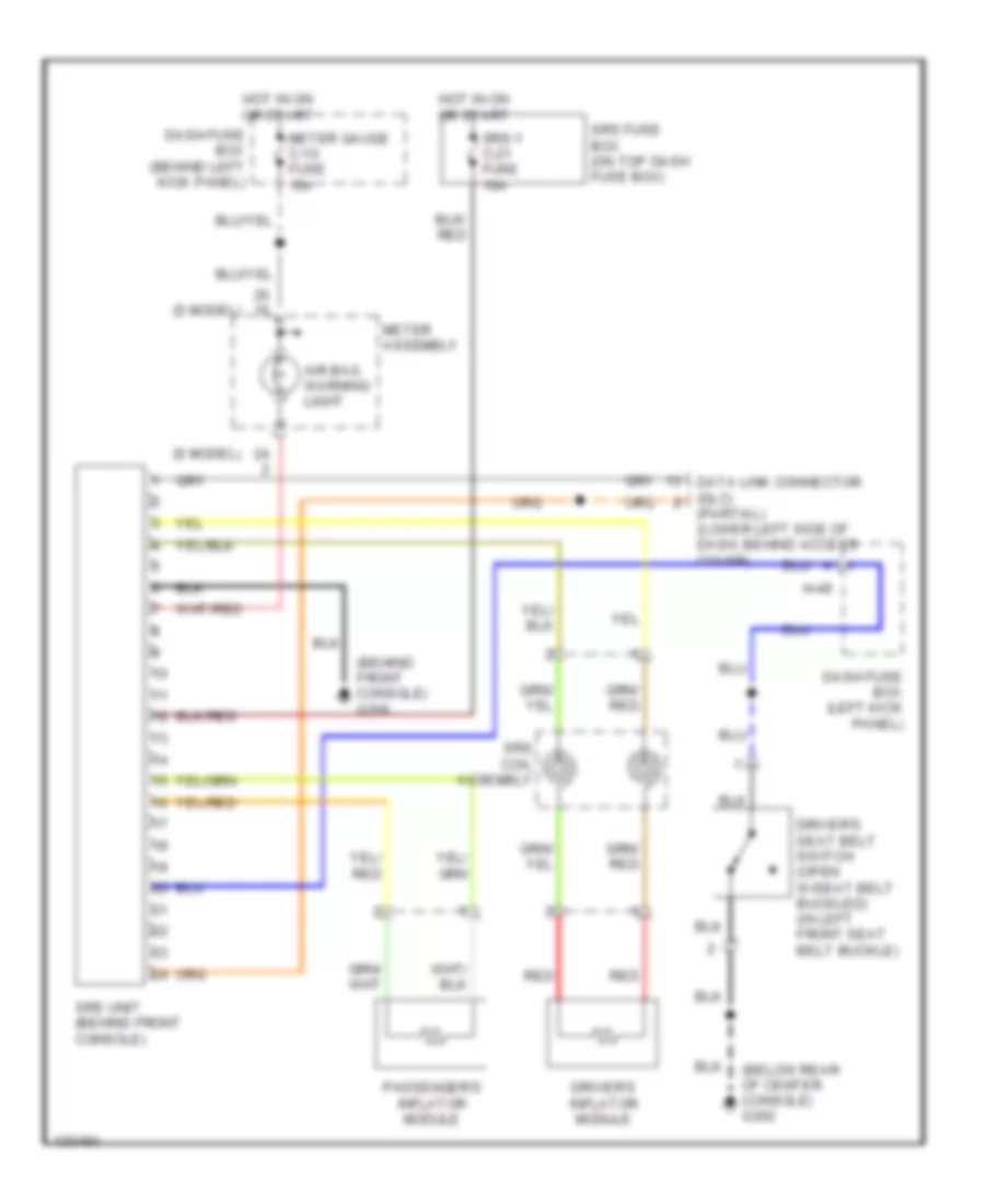 Supplemental Restraint Wiring Diagram for Isuzu Trooper S 2000