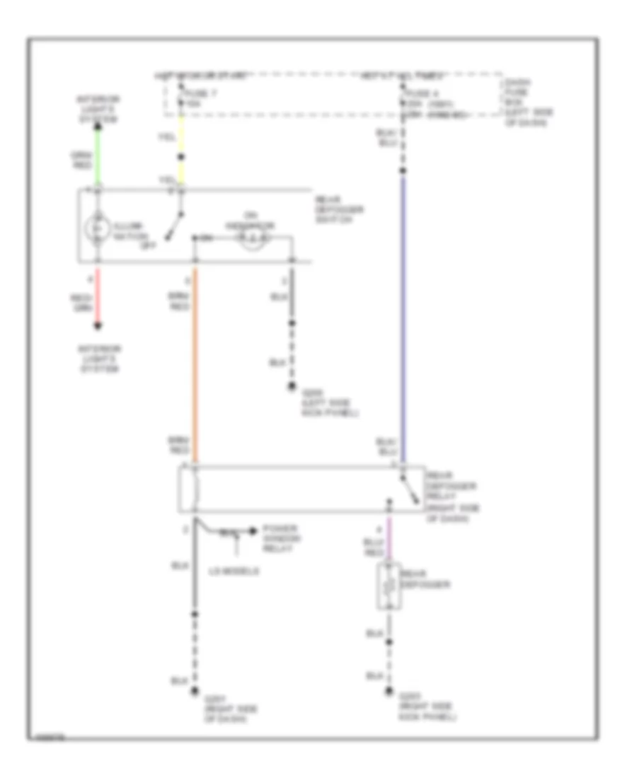 Defogger Wiring Diagram for Isuzu Rodeo LS 1992