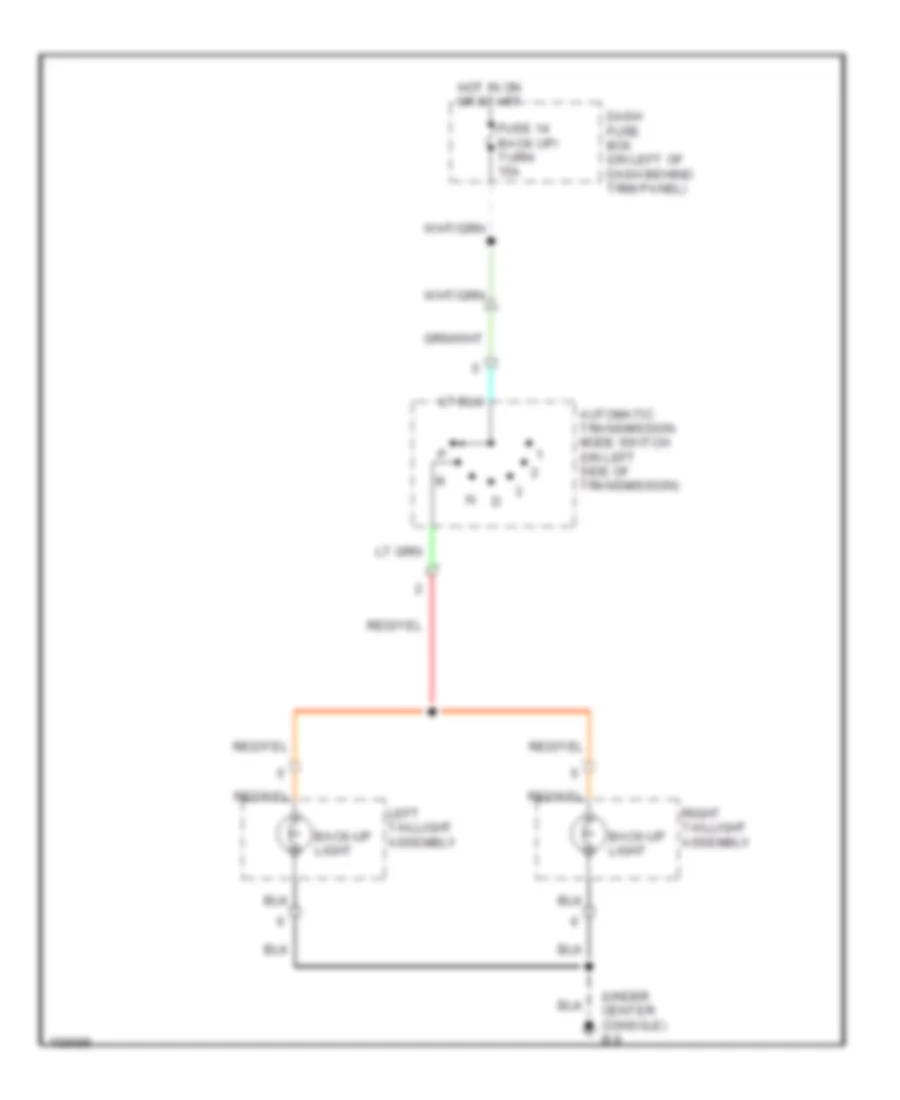 Back up Lamps Wiring Diagram for Isuzu Axiom 2002