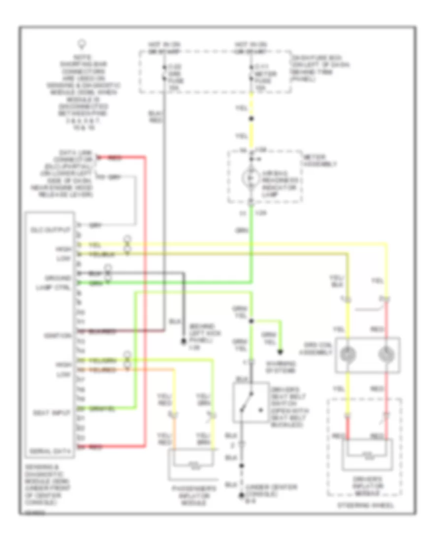 Supplemental Restraint Wiring Diagram for Isuzu Axiom 2002