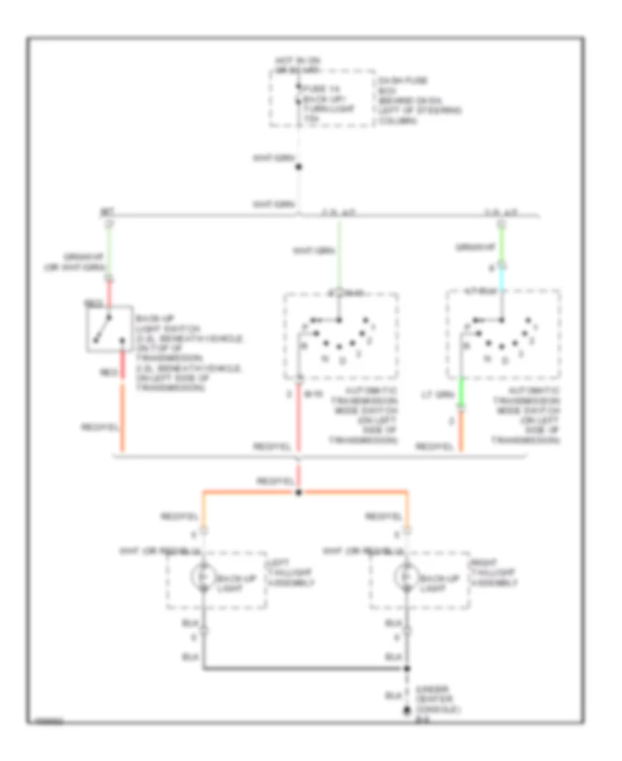 Back up Lamps Wiring Diagram for Isuzu Rodeo S 2002