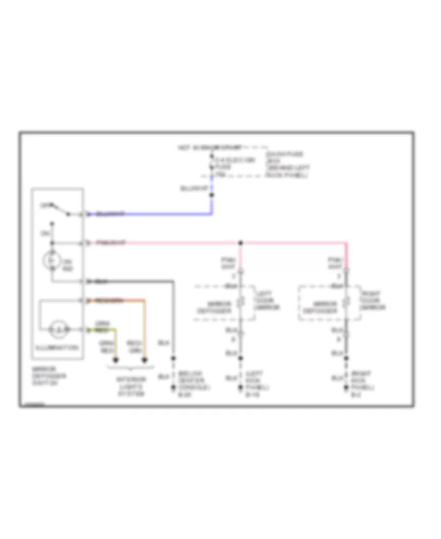 Heated Mirrors Wiring Diagram for Isuzu Trooper Limited 2002