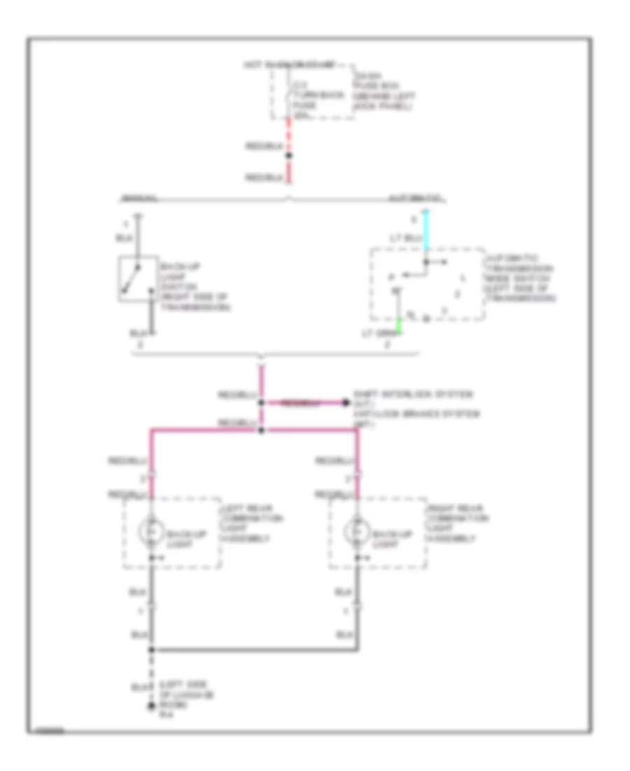 Back up Lamps Wiring Diagram for Isuzu Trooper Limited 2002