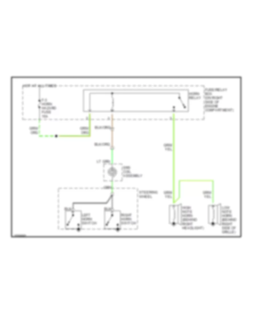 Horn Wiring Diagram for Isuzu Trooper Limited 2002