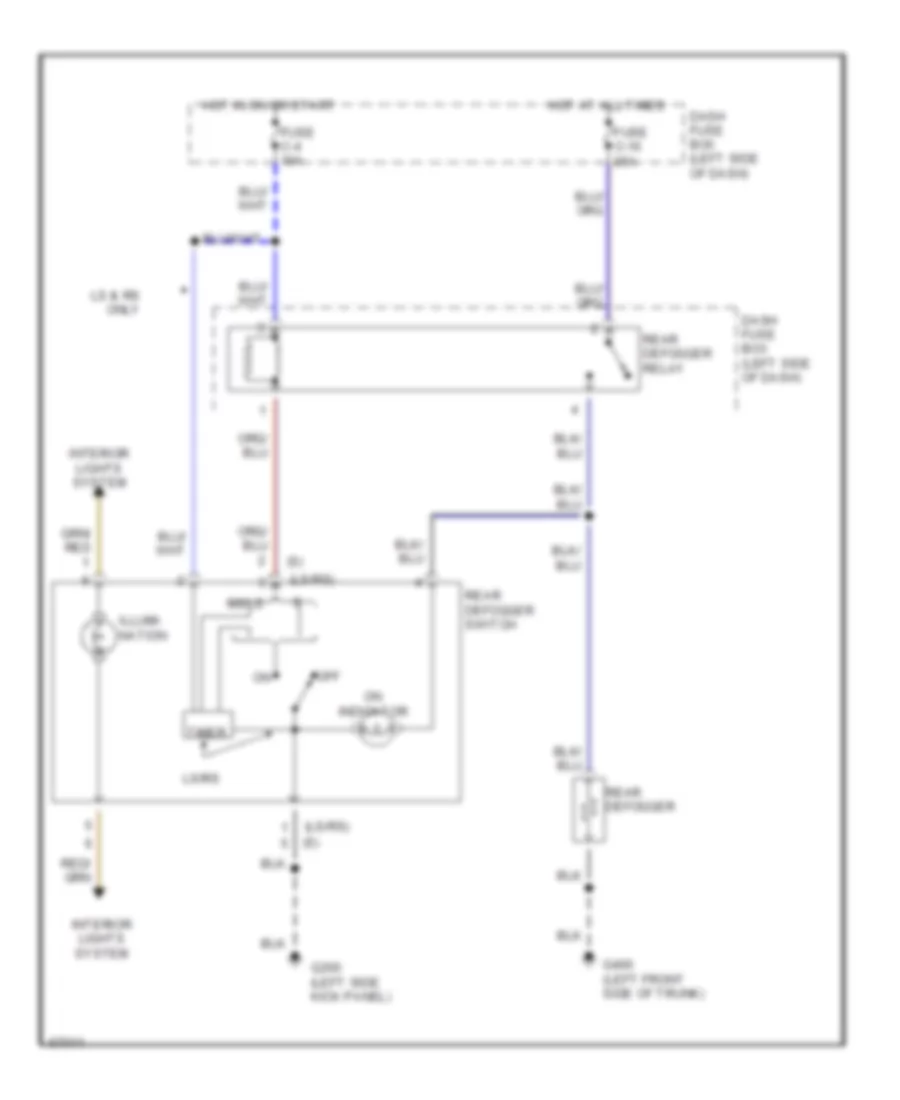 Defogger Wiring Diagram for Isuzu Trooper S 1993