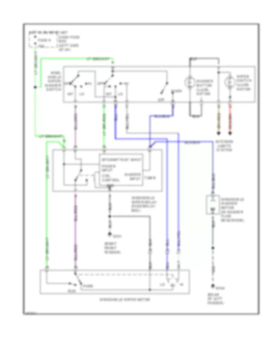 Interval WiperWasher Wiring Diagram for Isuzu Amigo S 1994