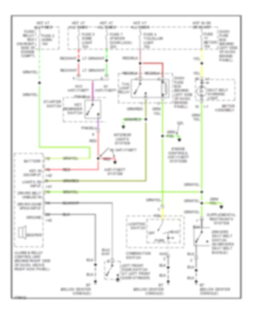 Warning Systems Wiring Diagram for Isuzu Rodeo S 2003