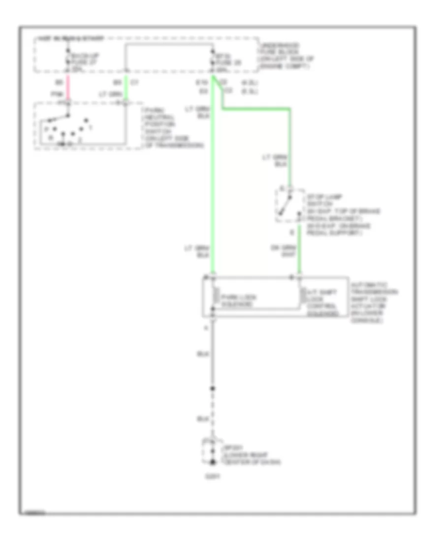 Shift Interlock Wiring Diagram for Isuzu Ascender Limited 2004