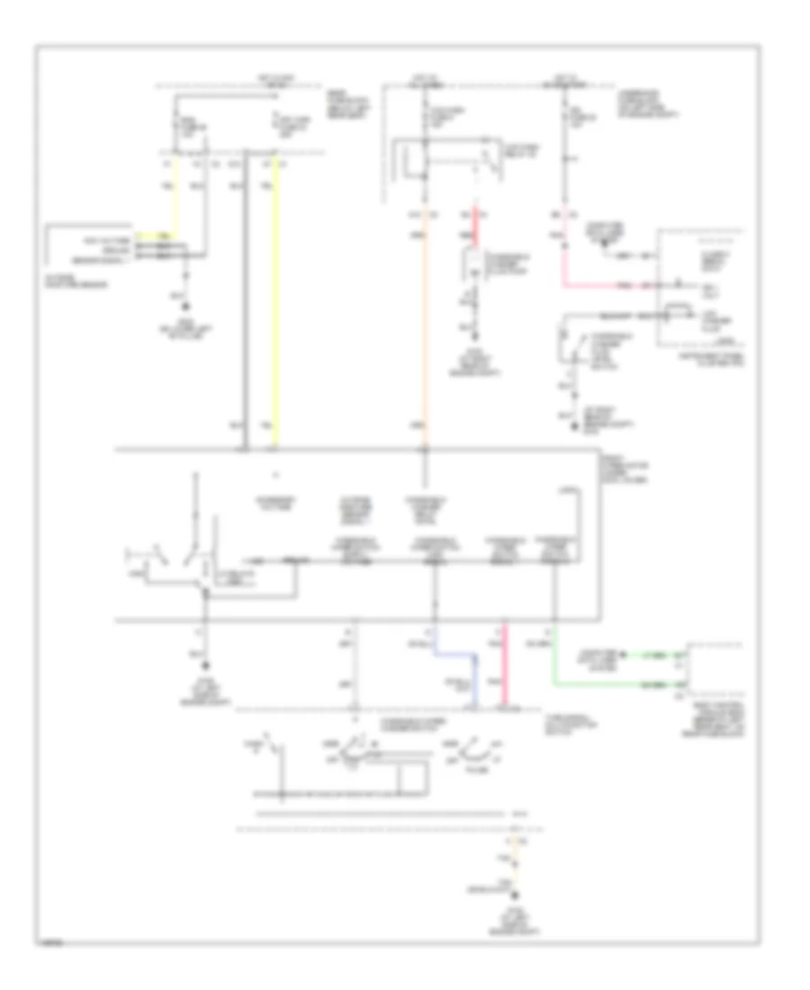 Электросхема передних стеклоочистителей дворников и омывателя лобового стекла для Isuzu Ascender S 2004