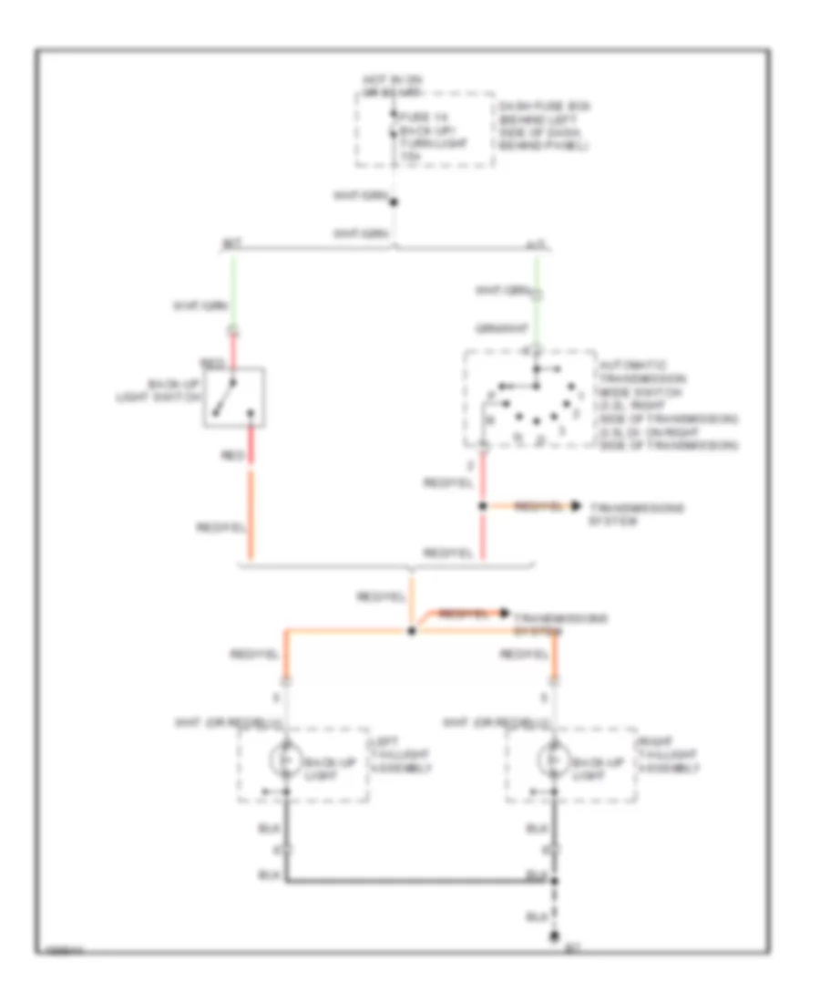 Back up Lamps Wiring Diagram for Isuzu Rodeo S 2004