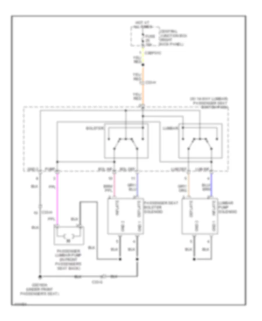 Электросхема привода поясницы пассажирского сиденья для Jaguar XFR 2013