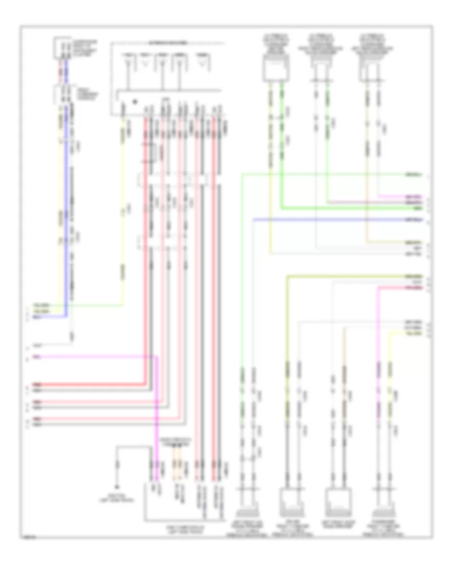 Электросхема навигации GPS, 12 и 15 акустических систем (2 из 3) для Jaguar XJ Supercharged 2014