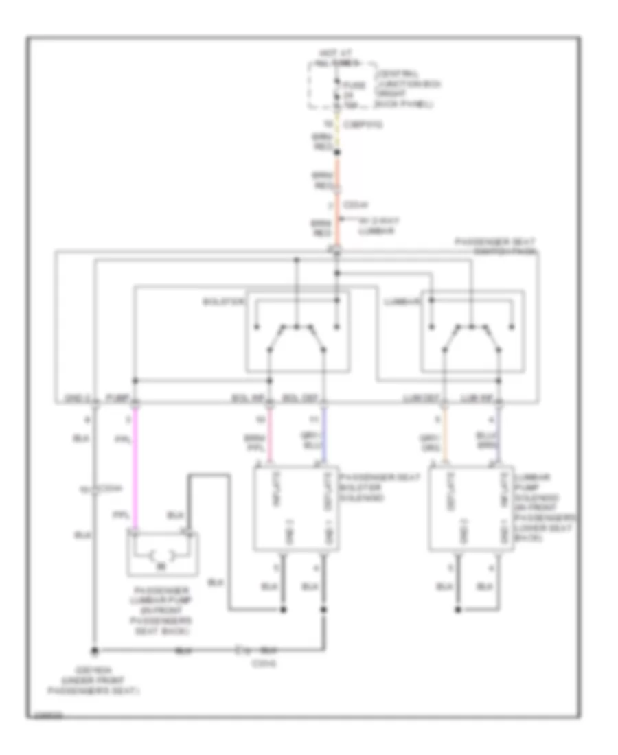 Электросхема привода поясницы пассажирского сиденья для Jaguar XF Supercharged 2010