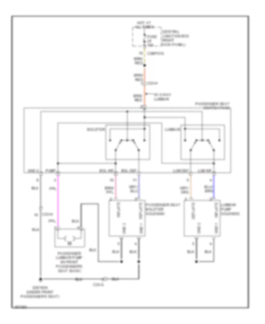 Электросхема привода поясницы пассажирского сиденья для Jaguar XF Supercharged 2011