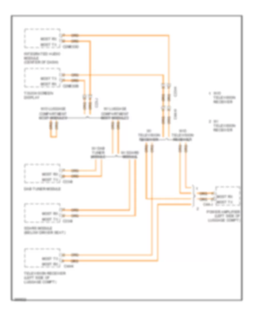 Fibre Optic Network Wiring Diagram for Jaguar XF Portfolio 2012