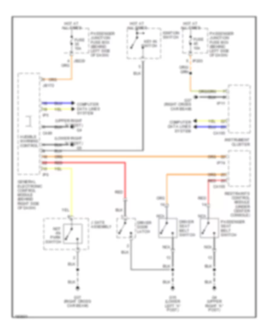 Warning Systems Wiring Diagram for Jaguar X Type 2004