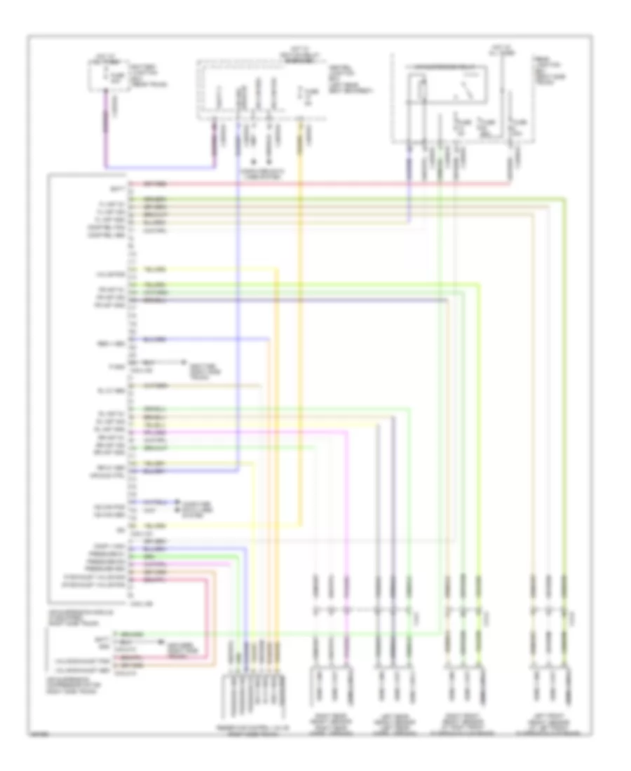 Electronic Air Suspension Wiring Diagram, without CVD for Jaguar XJ Supercharged 2012
