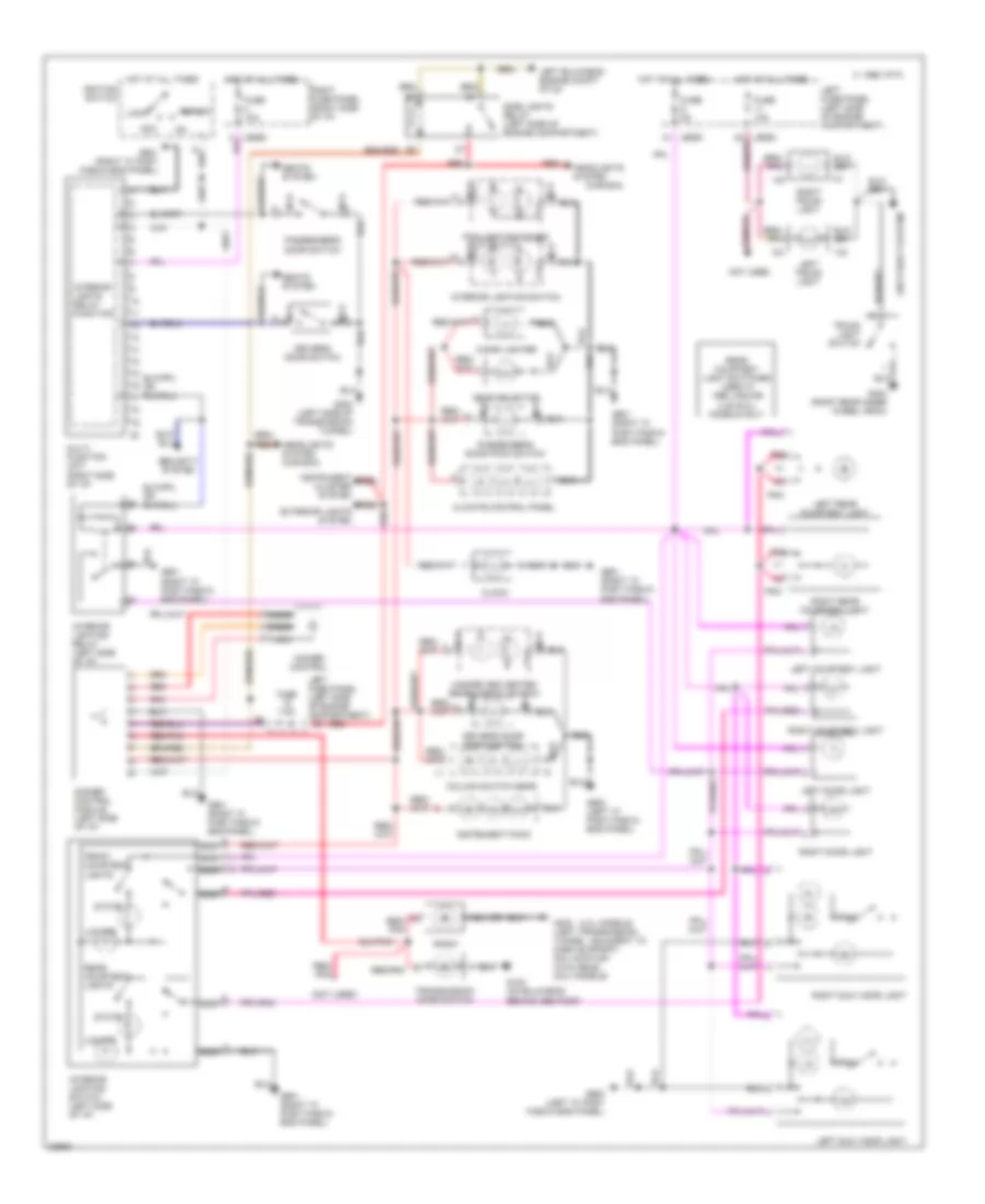 Interior Light Wiring Diagram for Jaguar XJS 1995