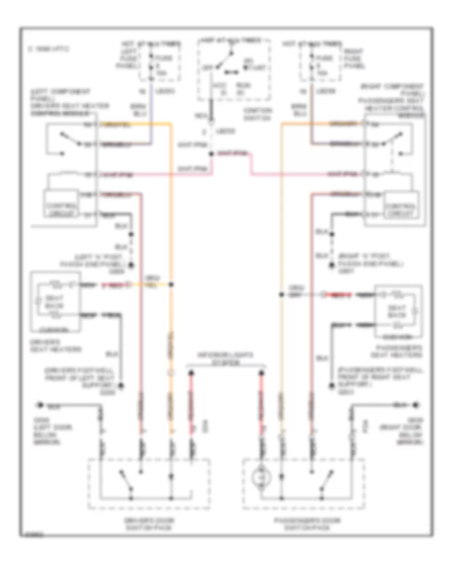 Heated Seats Wiring Diagram After VIN 198335 for Jaguar XJS 1995