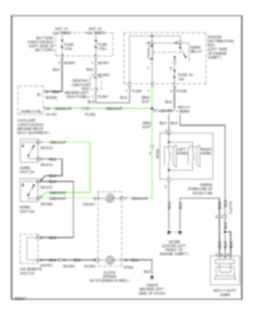 Horn Wiring Diagram for Jaguar XK 2012