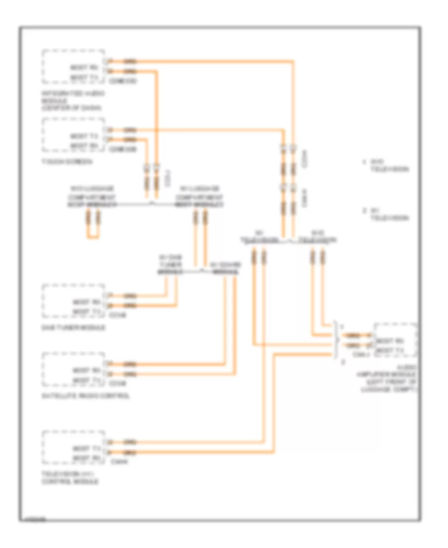 Fibre Optic Network Wiring Diagram for Jaguar XFR 2013