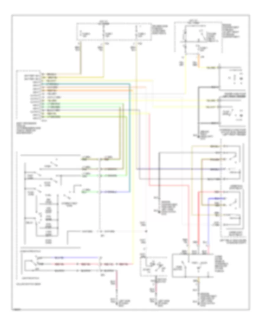Электросхема стеклоочистителя, дворников и омывателя для Jaguar XK8 1998