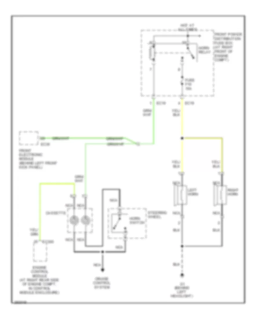 Horn Wiring Diagram for Jaguar XJR 2008