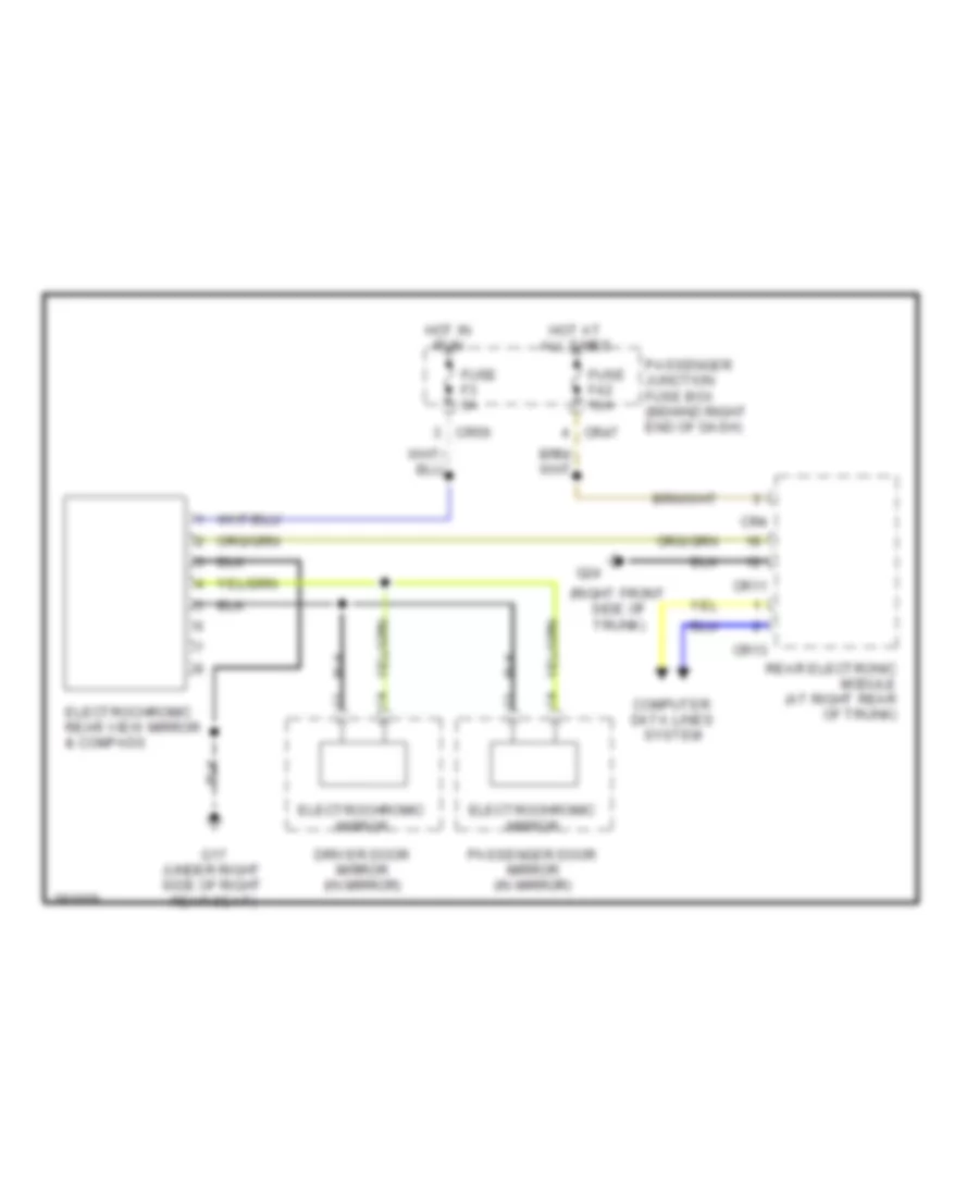 Electrochromic Mirror Wiring Diagram for Jaguar XJR 2008