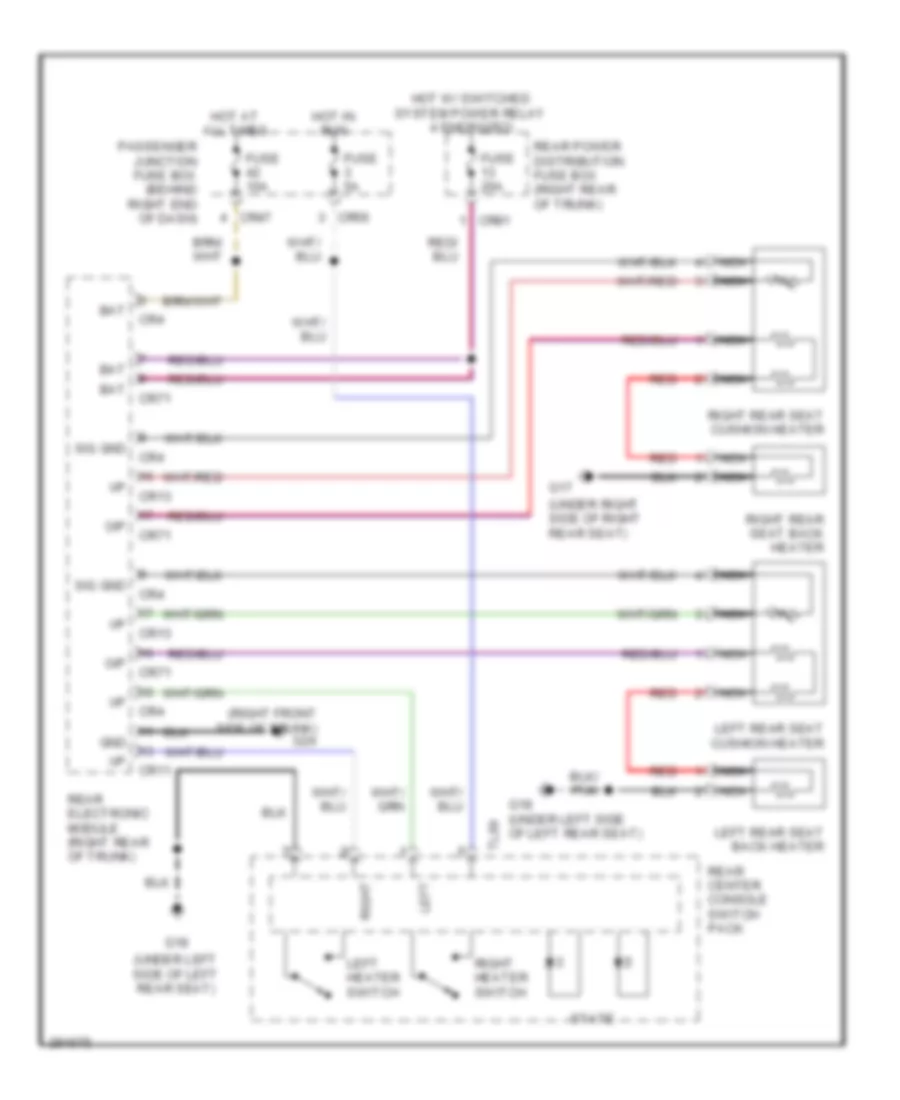 Rear Heated Seats Wiring Diagram for Jaguar XJR 2008