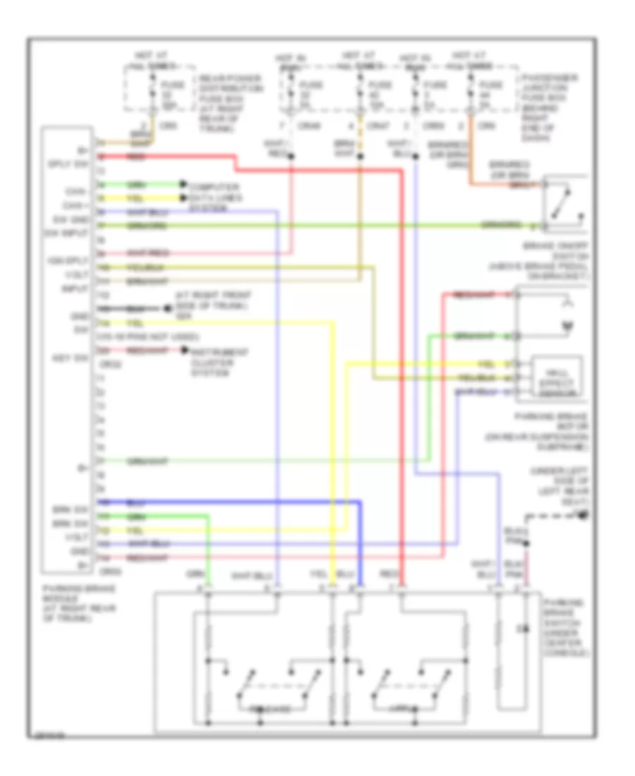 Park Brake Release Wiring Diagram for Jaguar XJR 2008