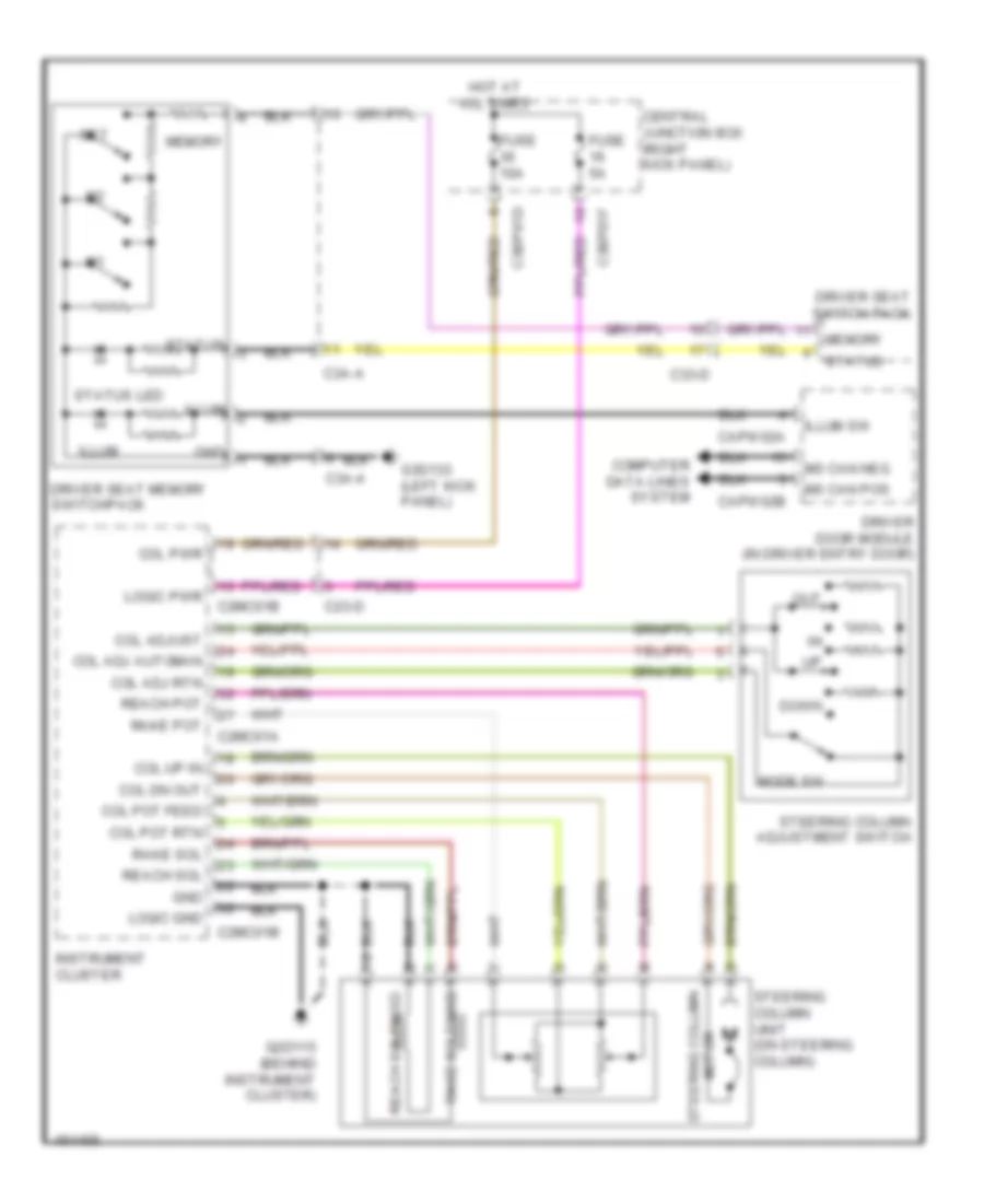 Steering Column Memory Wiring Diagram for Jaguar XF 3.0L 2014