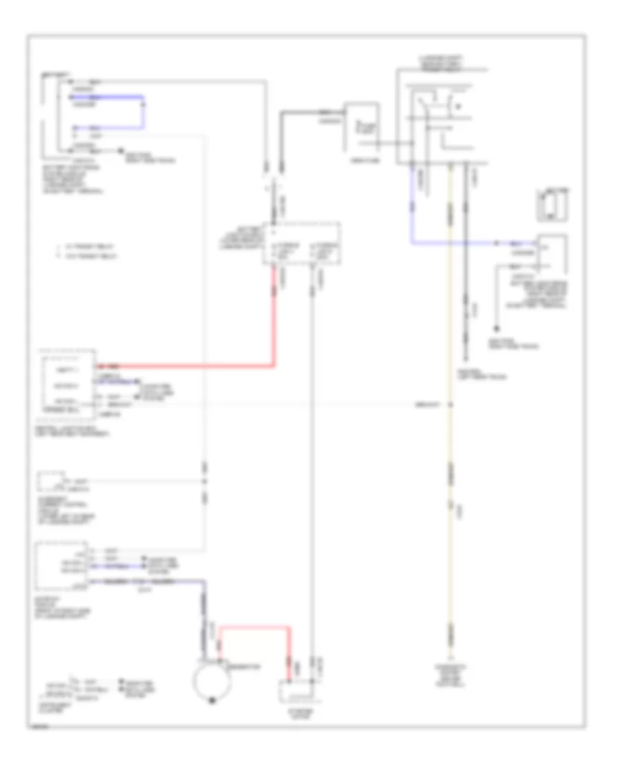 Charging Wiring Diagram, without Start-Stop System for Jaguar XJ L Portfolio 2014