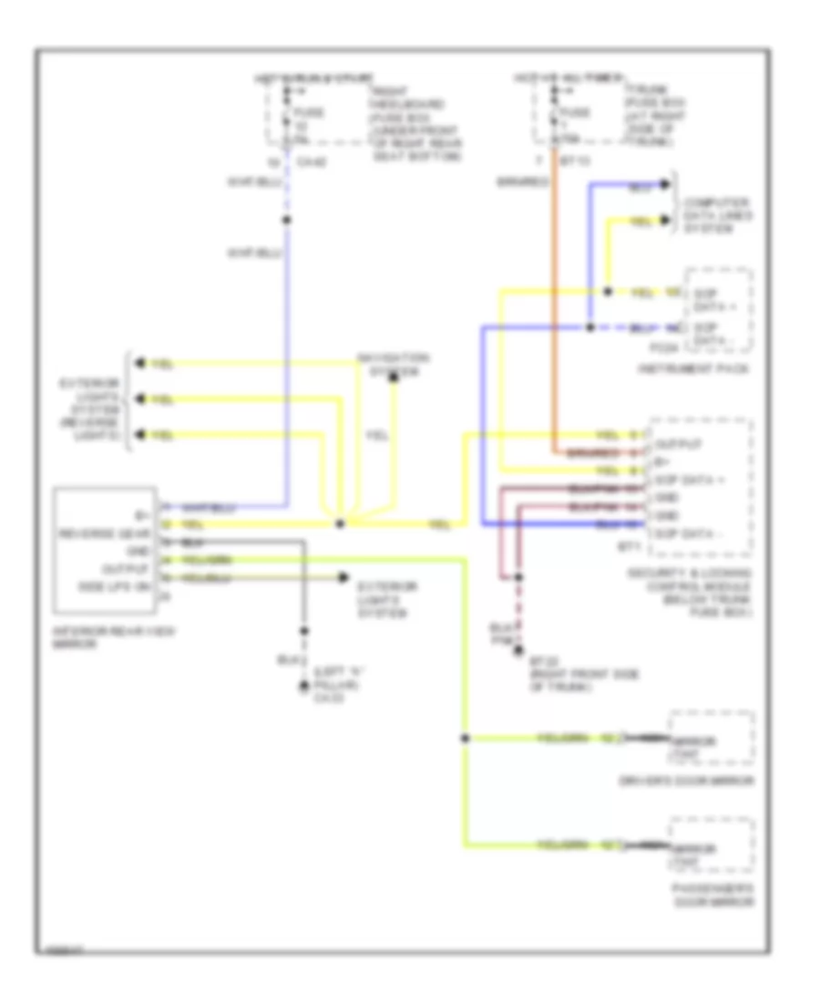 Electrochromic Mirror Wiring Diagram for Jaguar XJR 100 2002