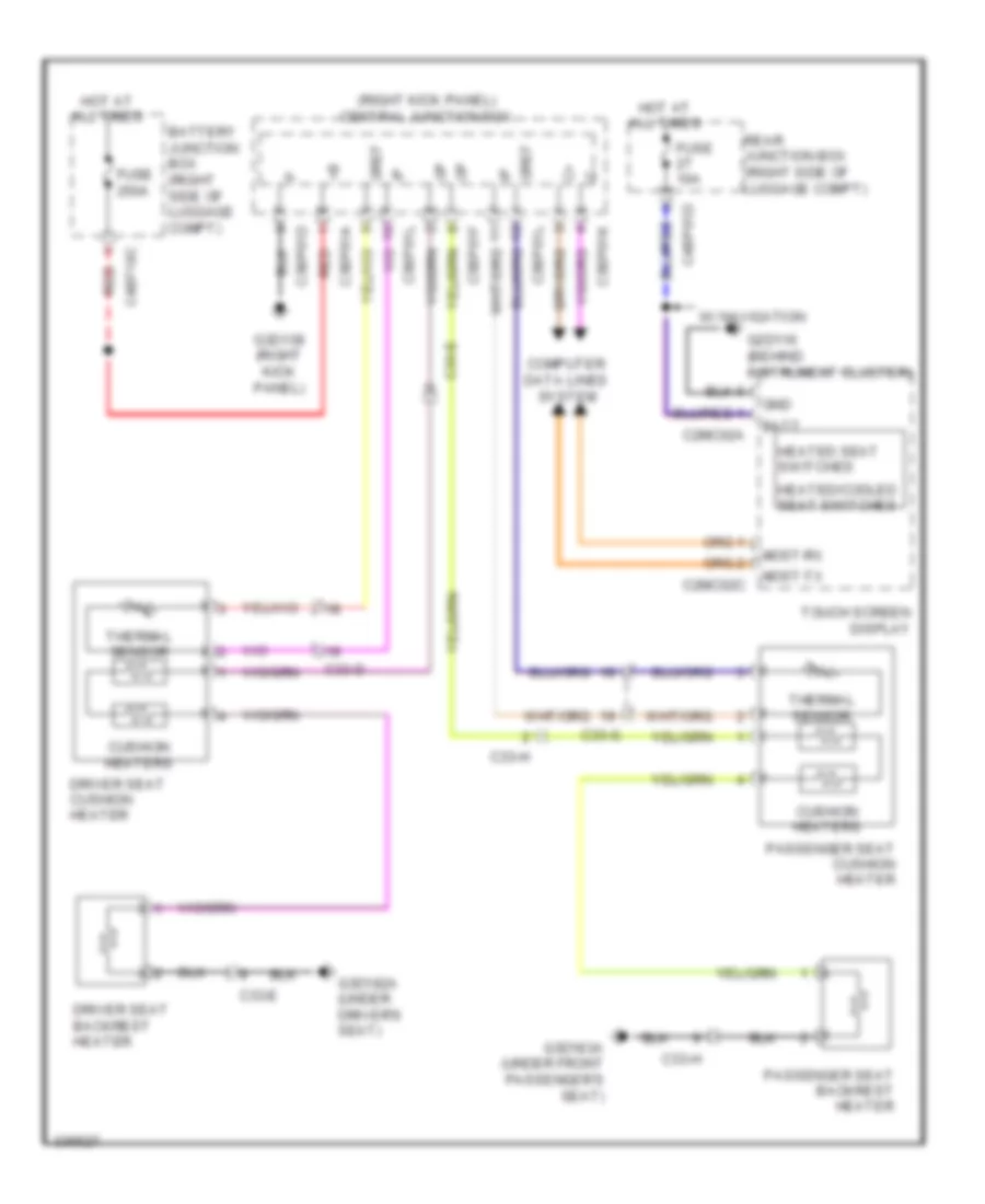 Heated Seats Wiring Diagram for Jaguar XFR 2010