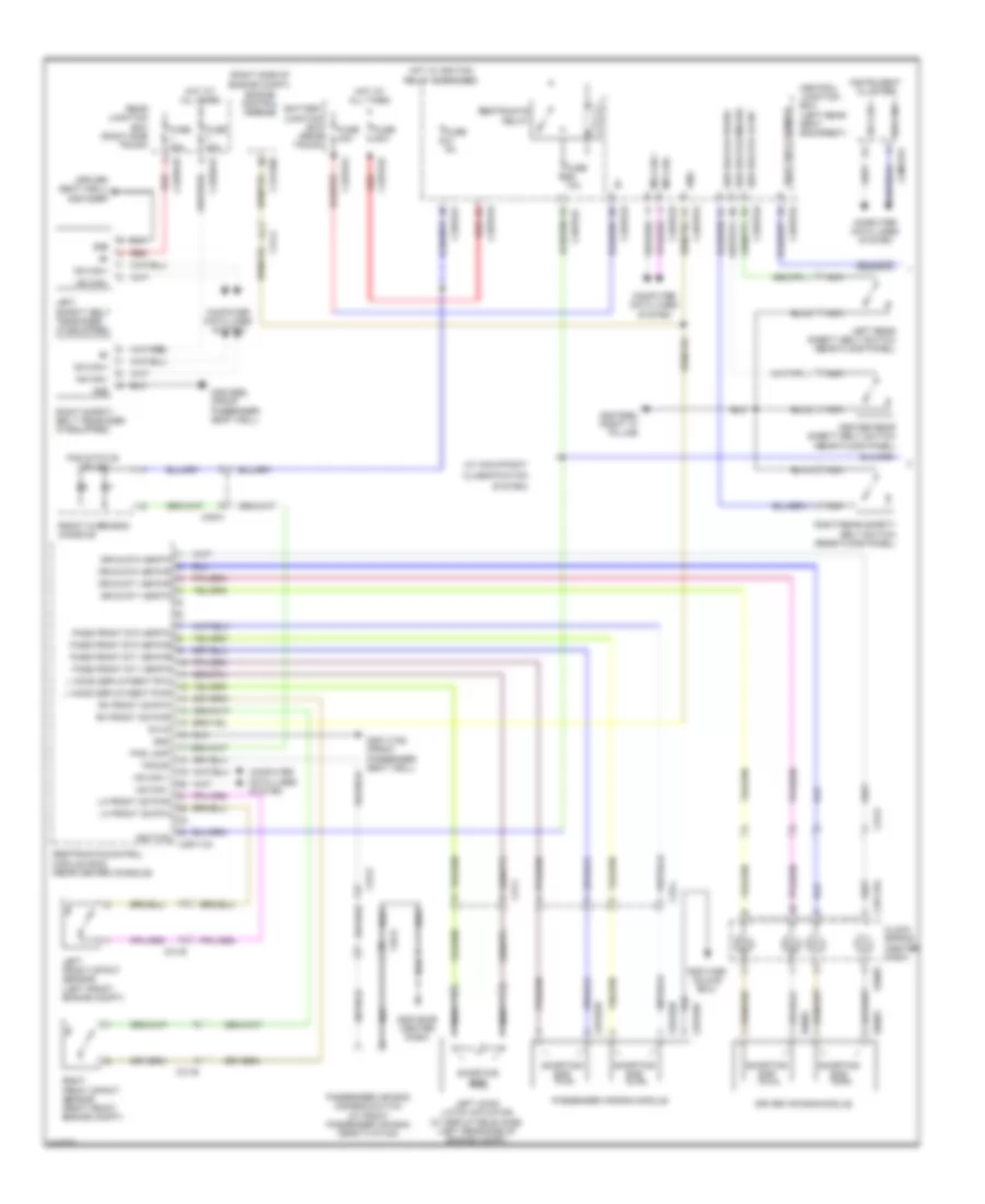 Supplemental Restraints Wiring Diagram 1 of 2 for Jaguar XJ 2010