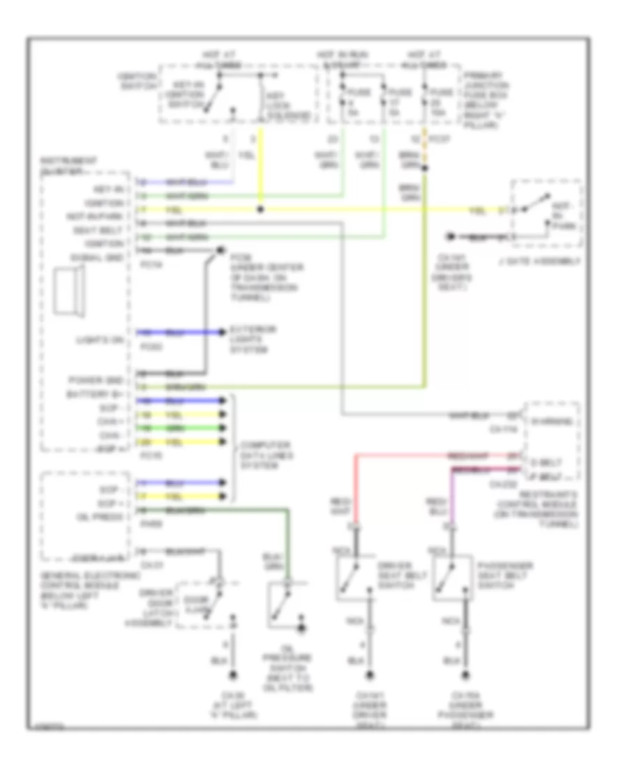 Warning Systems Wiring Diagram for Jaguar S-Type 2003
